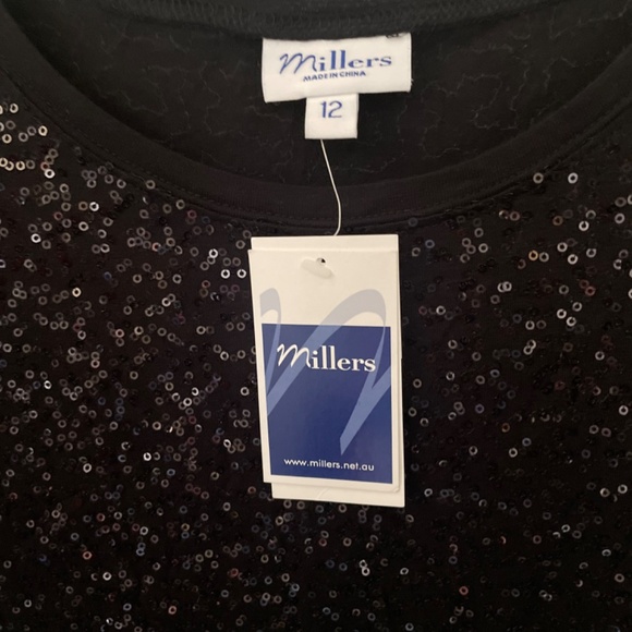 New Black Sequin Top Size 12 - Picture 2 of 5